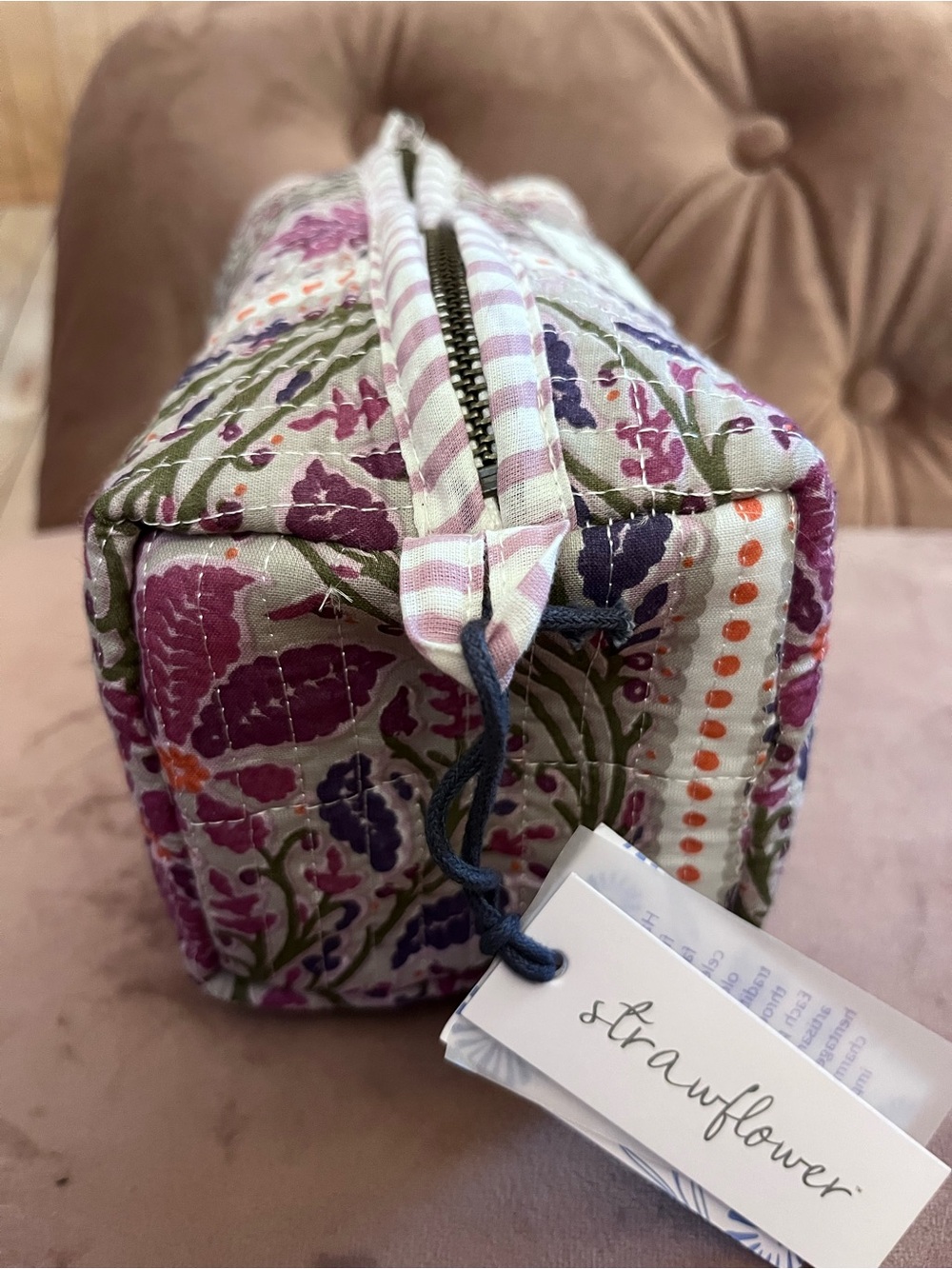 Strawflower Ariella Heritage Quilted Block Cosmetic Pouch - Picture 9 of 15